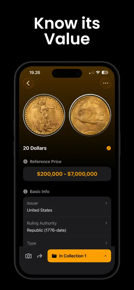 Coin Identifier Screenshot 2 - Coin details and history